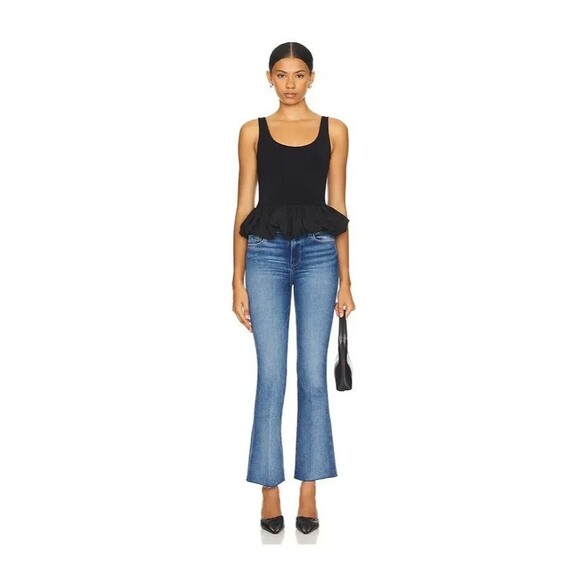 PAIGE womens Laurel Canyon Petite Raw Hem Jean sz 23 x 29" ins Olivin Distressed - Picture 1 of 14